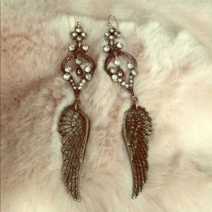 Spoon earrings angel wings